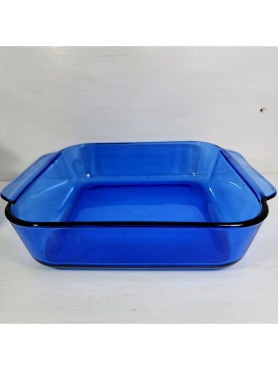 Pyrex Other - Pyrex Square Cobalt Baking Pan 8" Blue Casserole Dish 2qt vintage glass pan 222